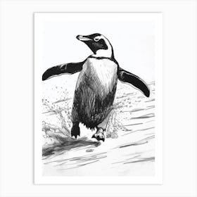 Emperor Penguin Sliding On Ice 4 Art Print