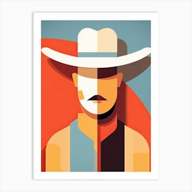Rustic Cowboy Portrait Art Print