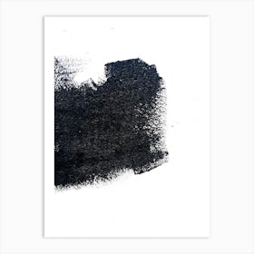 Black Ink On White Background. Abstract black paint background. Art Print