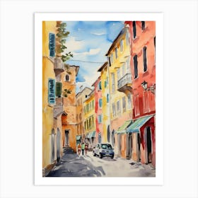 Livorno, Italy Watercolour Streets 4 Art Print