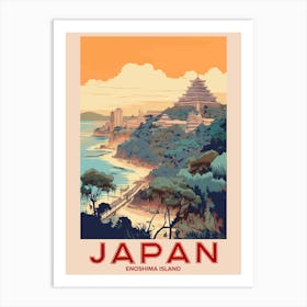 Enoshima Island, Visit Japan Vintage Travel Art 2 Art Print