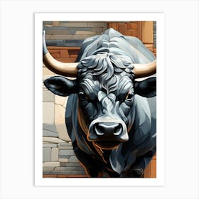 Bull With Horns Art Print