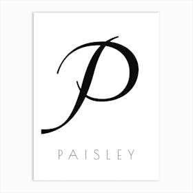 Paisley Typography Name Initial Word Art Print