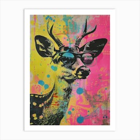 Deer In Sunglasses Art Print