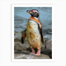 Galapagos Penguin King George Island Colour Block Painting 3 Art Print