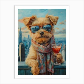 City Dog At Rooftop Bar 4 Art Print