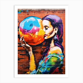 Girl With A Ball Kmart Wall Art Art Print