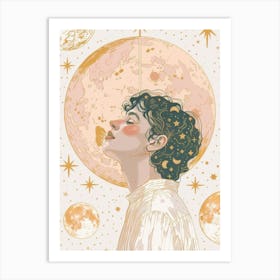 man With The Moon Art Print