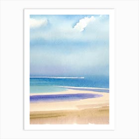 Camber Sands, East Sussex Watercolour Art Print