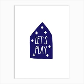Let S Play House Navy Super Scandi Art Print
