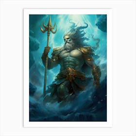  Painting Of The Greek God Poseidon 2 Art Print