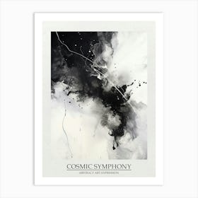 Cosmic Symphony Abstract Black And White 8 Poster Art Print