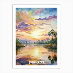 Everglades National Park Watercolor Painting Art Print