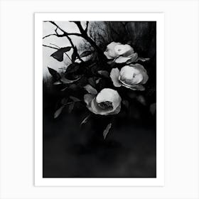 Black And White Roses 1 Art Print