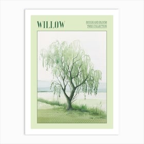 Willow Tree Atmospheric Watercolour Painting 3 Poster Art Print