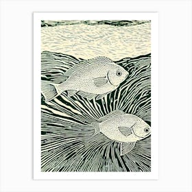 Flounder II Linocut Art Print