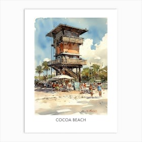 Cocoa Beach Watercolor 3travel Poster Art Print