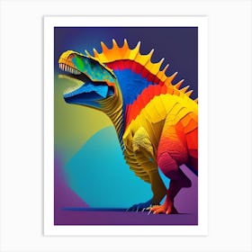 Omeisaurus Primary Colours Dinosaur Art Print
