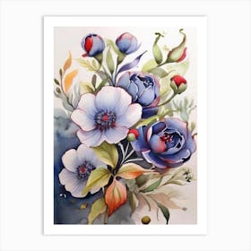 Watercolor Flowers 5 Art Print