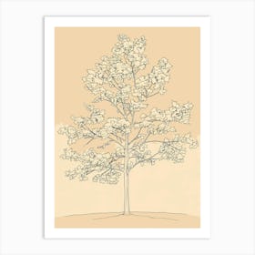 Maple Tree Minimalistic Drawing 3 Art Print