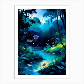 Jungle Night 1 Botanical Art Print 1 Art Print