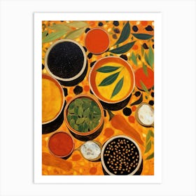 African Cuisine Matisse Inspired Illustration5 Art Print