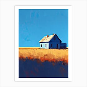 White House In The Prairie, Minimalism Art Print