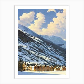 Les Arcs, France Ski Resort Vintage Landscape 5 Skiing Poster Art Print
