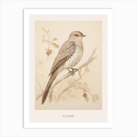 Vintage Bird Drawing Cuckoo 1 Poster Art Print