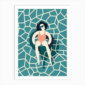 Woman In A Swimming Pool Art Print