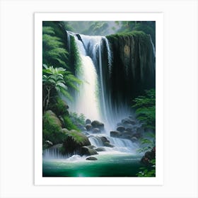 Shifen Waterfall, Taiwan Peaceful Oil Art  (3) Art Print