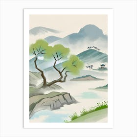 Chinese Landscape Painting 1 Art Print