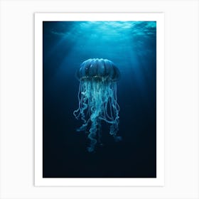 Upside Down Jellyfish Ocean Realistic 3 Art Print