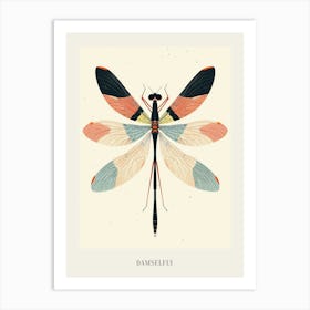 Colourful Insect Illustration Damselfly 16 Poster Art Print