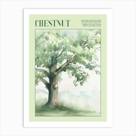 Chestnut Tree Atmospheric Watercolour Painting 4 Poster Art Print