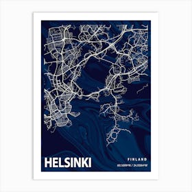 Helsinki Crocus Marble Map Art Print