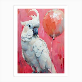 Cute Cockatoo With Balloon Art Print