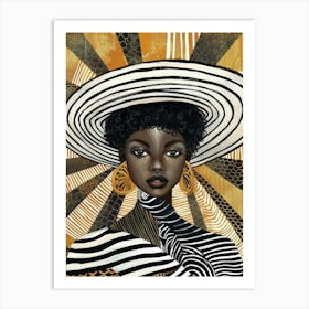 African Woman In A Hat 1 Art Print