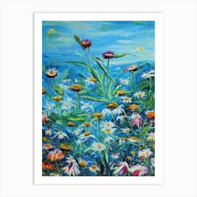 Echinacea Floral Print Bright Painting Flower Art Print