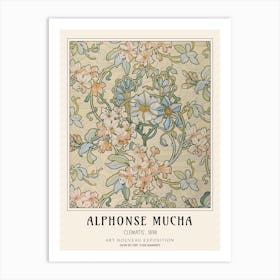 Clematis Exhibition Poster, Alphonse Mucha Art Print