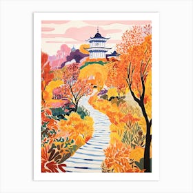 Summer Palace, China In Autumn Fall Illustration 0 Art Print