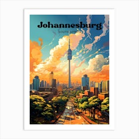 Johannesburg South Africa Cityscape Travel Art Illustration Art Print