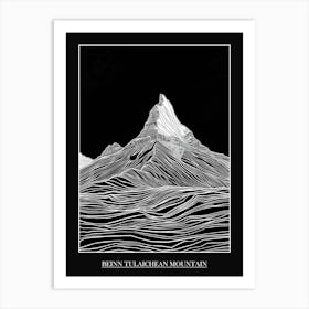 Beinn Tulaichean Mountain Line Drawing 6 Poster Art Print