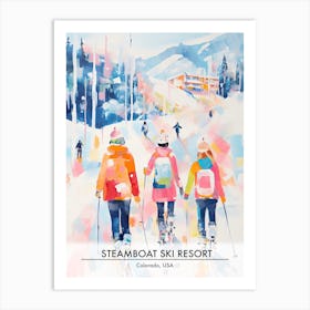 Steamboat Ski Resort   Colorado Usa, Ski Resort Poster Illustration 0 Art Print