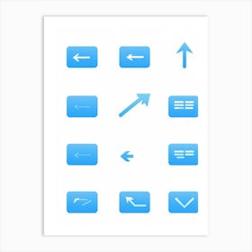 Arrow Icons For A Web Navigation Bar Minimalist Design With A Sleek Translucent Blue Overlay Drop (4) Art Print