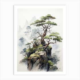 Yakushima Island In Kagoshima, Japanese Brush Painting, Ukiyo E, Minimal 1 Art Print