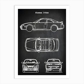 240sx Car Patent Print Car Decor Car Art Car Poster 240sx S14 Sports Car Wall Art Sports Car Car Blueprint Vc2401 Art Print