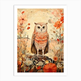 Owl 4 Detailed Bird Painting Art Print