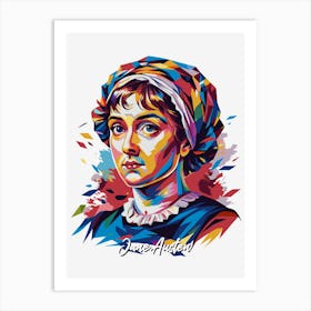 Jane Austen 03 Portrait WPAP Pop Art Art Print