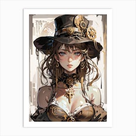 Steampunk Girl Art Print